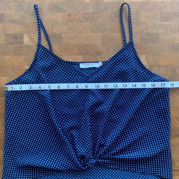 LUSH Polka Dot Twist Front Tank - Navy and White S - Picture 4 of 5